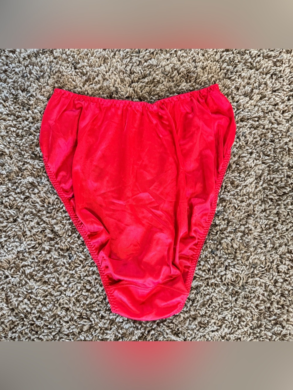 Vintage Red Lace-Trim High-Cut Panty - Picture 4 of 4